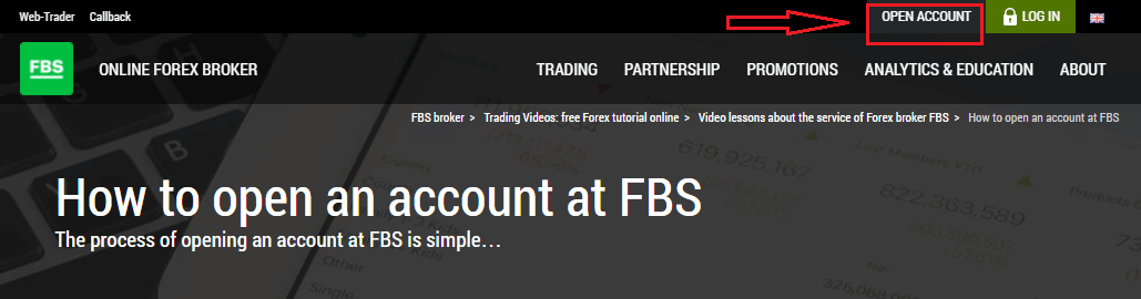 How to open an FBS Trading account
