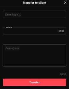 Transfer to client As a Deriv Payment Agent